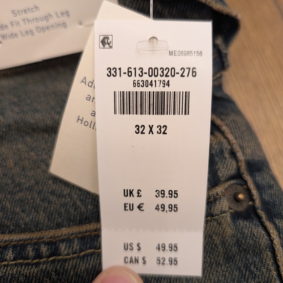 Men's Hollister Baggy Stretch Wide Fit through Leg Size 32 x 32 NWT - Picture 8 of 9